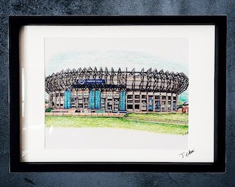 BT Murrayfield Stadium Art: Edinburgh Rugby Giclee Print