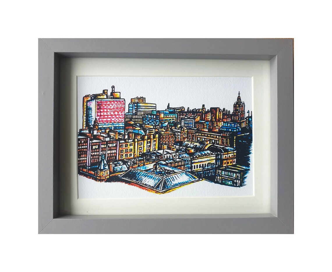 Framed Glasgow Art Print Skyline Etsy