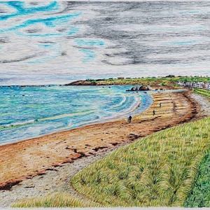 North Berwick Beach Print: Scotland Seaside Art, Giclee Style