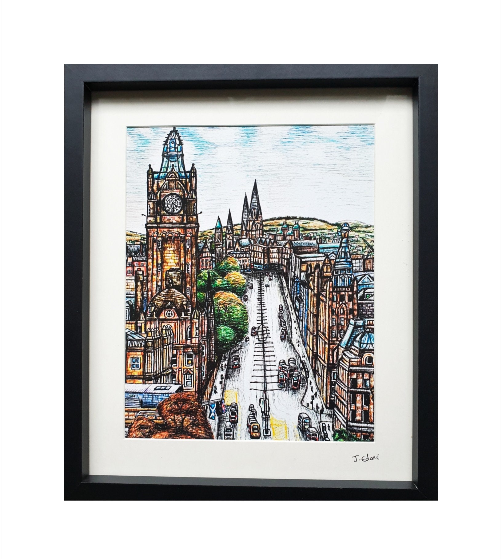 Framed Edinburgh Print Princes Street Etsy