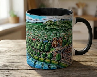 Taza de café con diseño de Inverness, 325 ml (Arte de Escocia, regalo de cumpleaños, decoración del hogar)