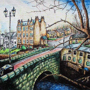Stampa giclée Snuff Mill Bridge: Glasgow Art, Scozia - Con cornice o senza cornice