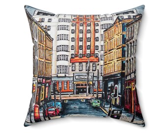 Cushion, Square Pillow- Glasgow Beresford Building art