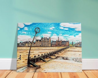 Portobello Beach Canvas Print, Edinburgh Seaside Artwork, Scotland Home Decor