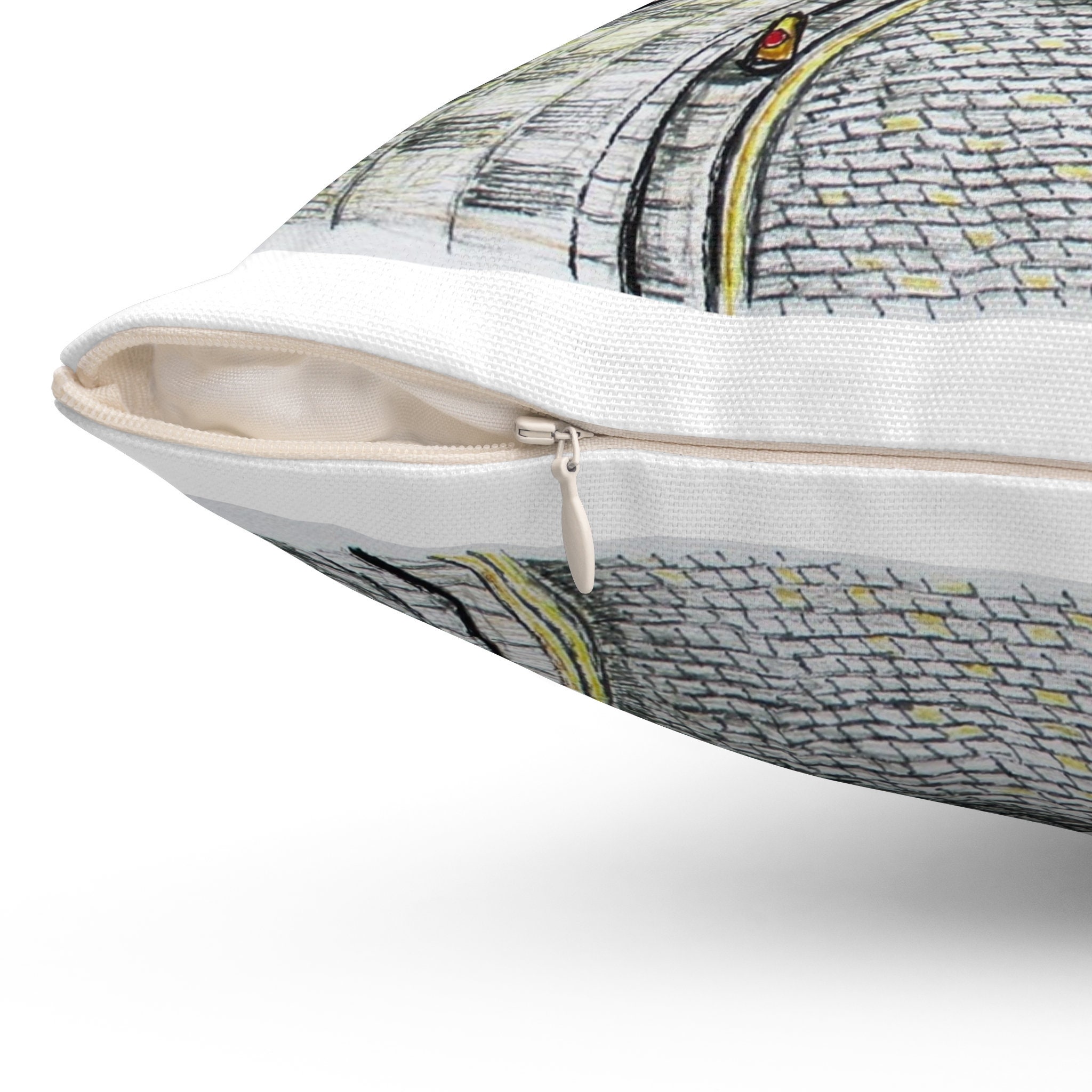 Spun Polyester Square Pillow Edinburgh Victoria Street Design gift