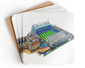 Stamford Bridge Chelsea FC Art Coaster Set | Corkwood Drink Coasters
