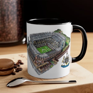 Newcastle FC Coffee Mug | St James Park Stadium Art, Football Fan Gift image 1