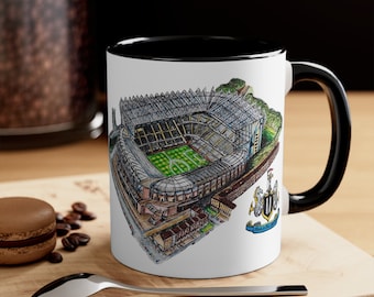 Taza de café del Newcastle FC / Arte del estadio St. James Park, regalo para aficionados al fútbol