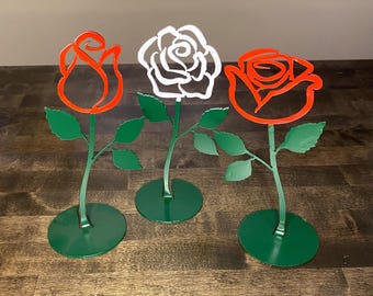 Standing Metal Roses (Set of 3)