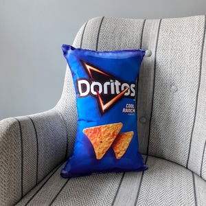 Doritos Chips Pillow Toys,Cute Soft Stuffed Fabric,Funny Novelty Blue Food Pillow,For Cars Ornament,Chips Lovers,Kids Gift Decor,Cool Pillow