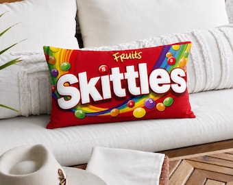 Skittles Candy-kussen, 20 x 12 inch: grappig nieuw voedsel, pluche, inclusief inzetstuk