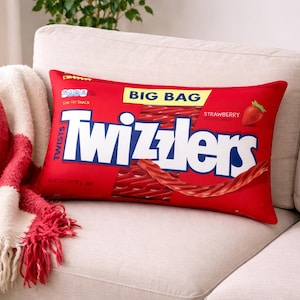 Twizzlers Inspired Lumbar Pillow 20”x12”  – Insert Included,Playful Home Decor