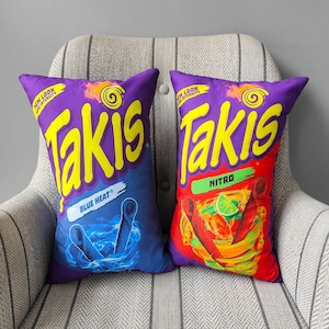 Almohada de papas fritas Takis, juguetes de adorno, tela suave y adorable, almohada de comida divertida y novedosa, para autos, amantes de las papas fritas, decoración de regalo para niños, regalo de Navidad.
