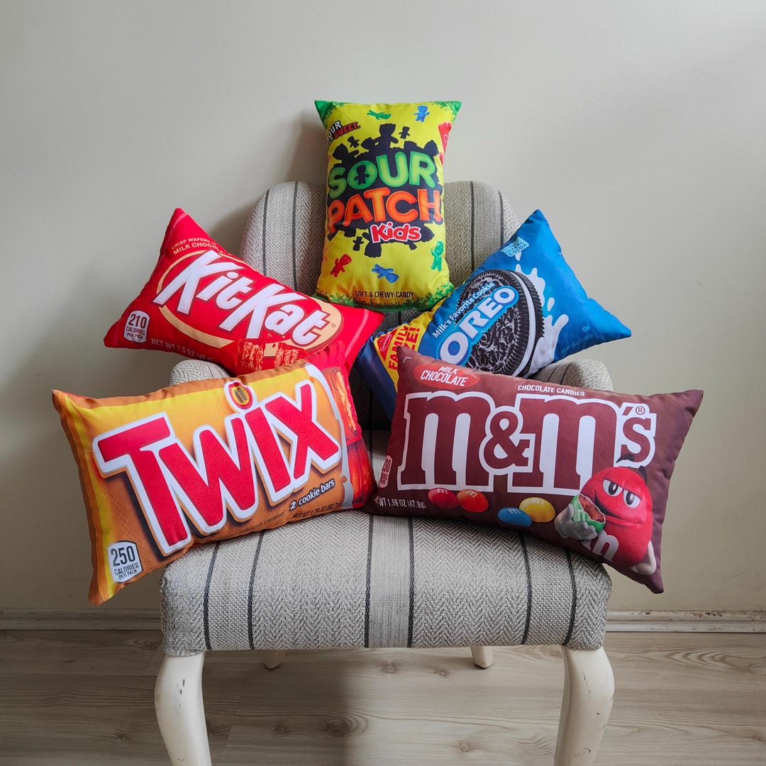 Candy & Chocolate Pillows: Funny Food Decor,double-sided Printed Fiber ...
