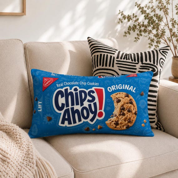 Chips Ahoy Cookie Pillow 20x12 Inch : Double Sided Print,novelty