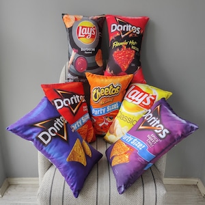Chips Pillows,Lays Chips Pillow,Cheetos Chips Pillow,Doritos Chips Pillow,Food Pillow,Cool pillow gift,Kids Room decor gift
