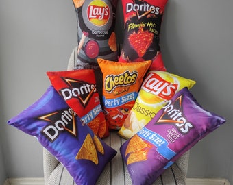 Chips Pillows,Lays Chips Pillow,Cheetos Chips Pillow,Doritos Chips Pillow,Food Pillow,Cool pillow gift,Kids Room decor gift