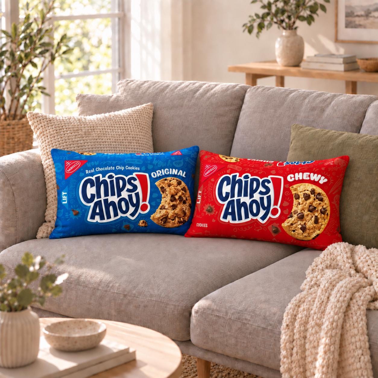 Chips Ahoy Cookie Pillow 20x12 Inch : Double Sided Print,novelty