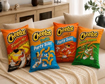 Cheetos Chips Pillow 20”x12”-Funny Novelty Food Decor-Insert Included