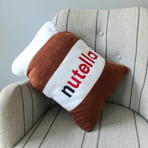 Almohada de Nutella, peluche suave, bonita almohada de tela polar, para coche, para amantes de la Nutella, regalos para niños, ideas originales para regalos, decoración del hogar, idea de regalo de cumpleaños