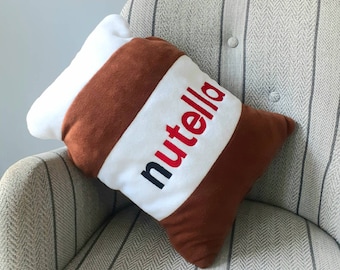 Oreiller Nutella, Peluche douce, Adorable oreiller en tissu polaire, pour voiture, Amateurs de Nutella, Cadeaux pour enfants, Idées cadeaux originales, Décoration d'intérieur - Idée cadeau d'anniversaire