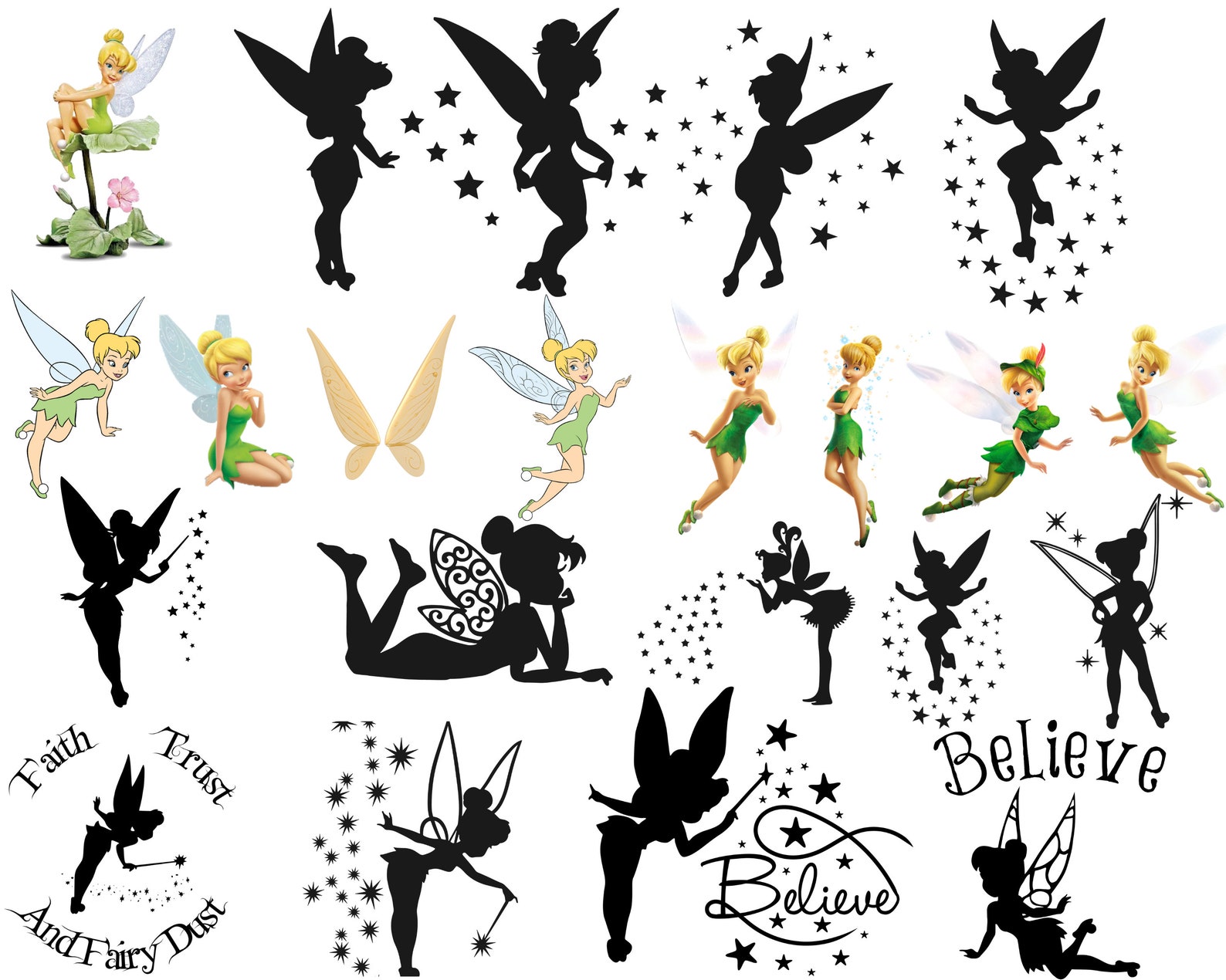 Tinkerbell 2021 bundle svg cut files tinkerbell silhouette | Etsy