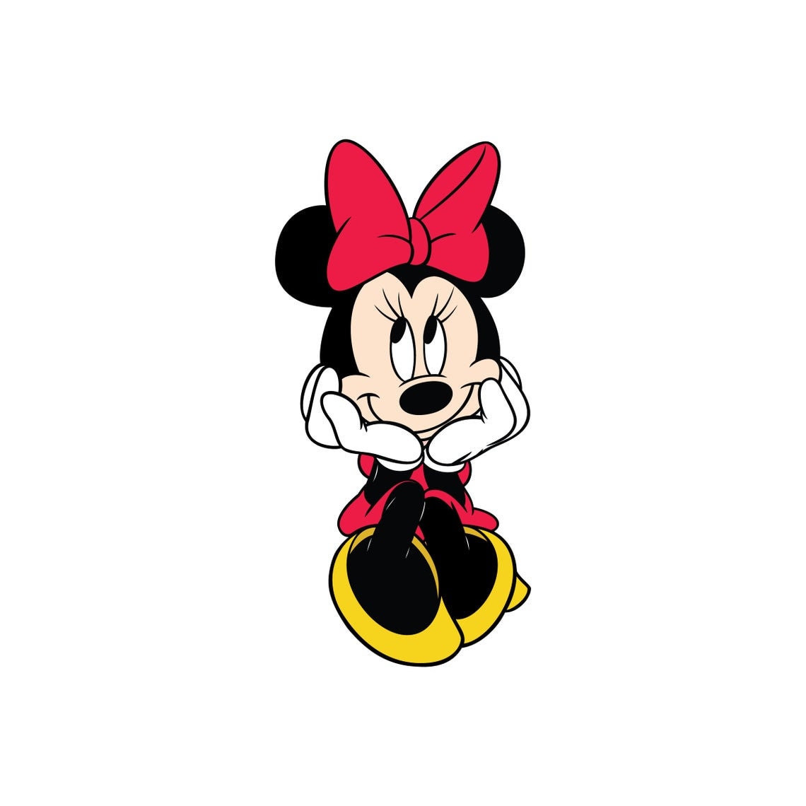 Minnie Mouse Disney Red Dress Sitting Down Digital Download Etsy Australia