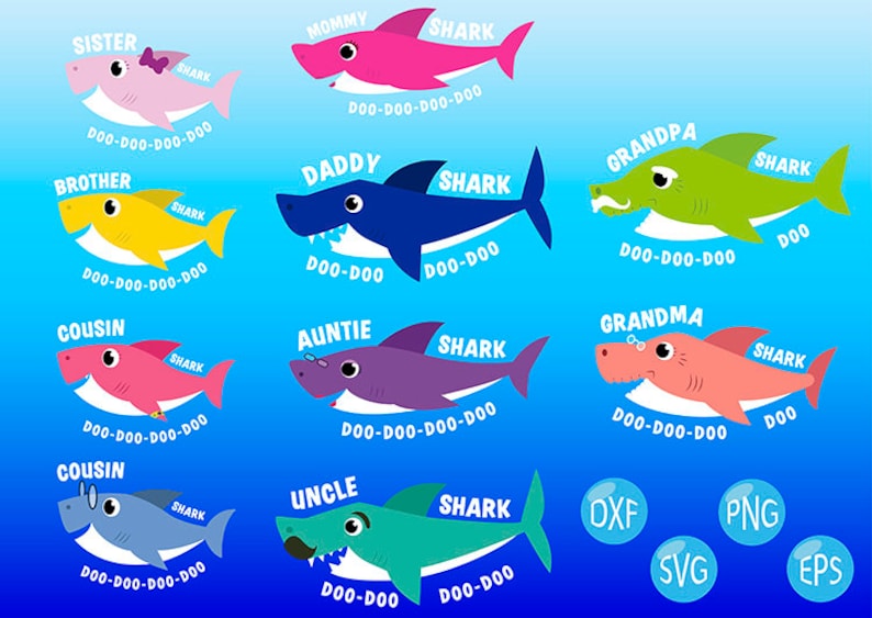 Free Free 90 Shark Family Baby Shark Birthday Svg SVG PNG EPS DXF File