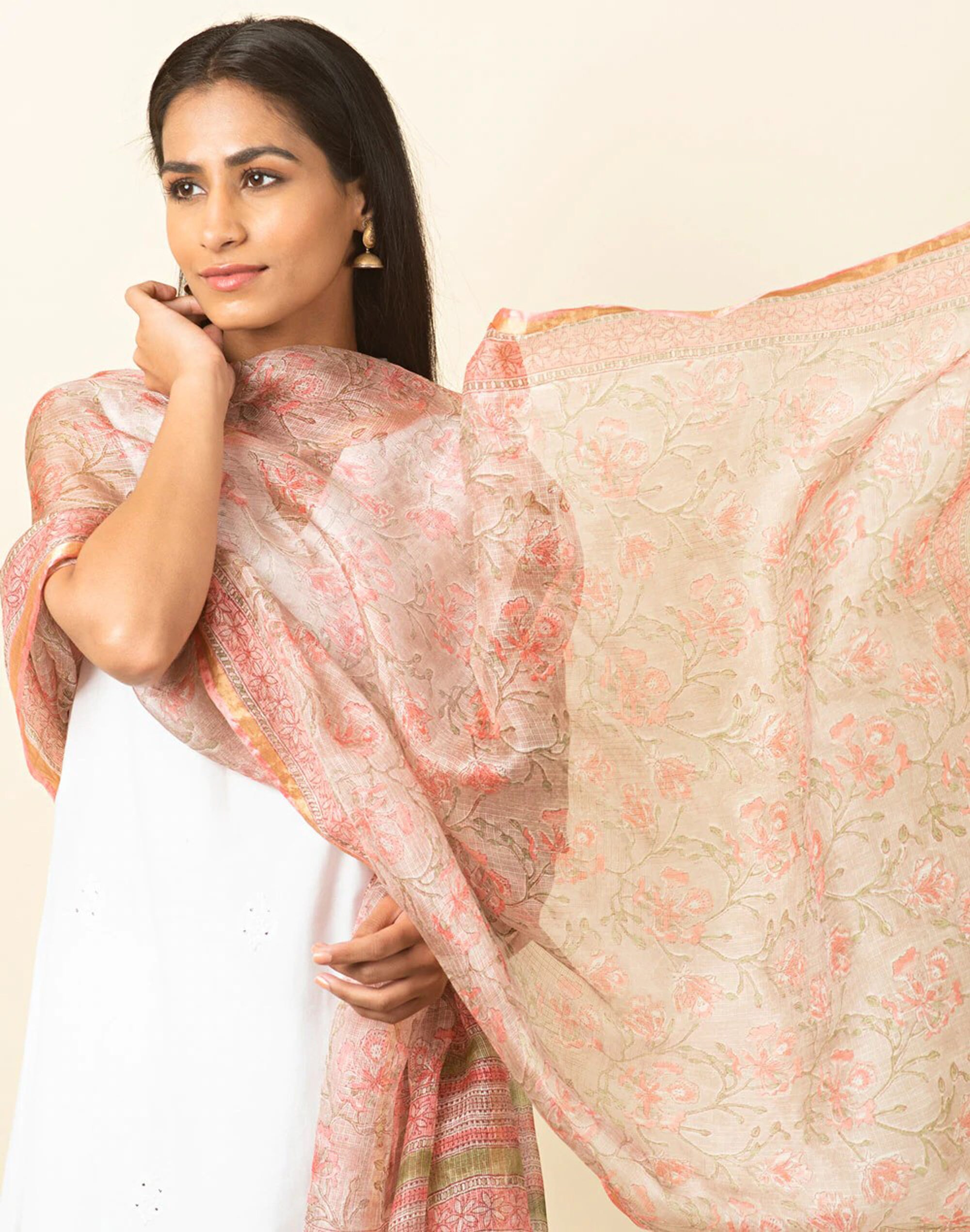 Silk Kota Print Dupatta Scarf Head Scarf Chunky Scarf Etsy