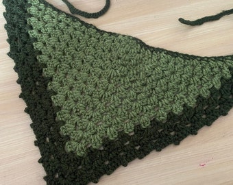 Green Crochet Hair Bandana