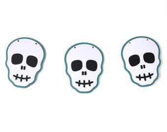 Skull Halloween Garland - Fall decor bunting, cute children's party theme, cute skeleton party.