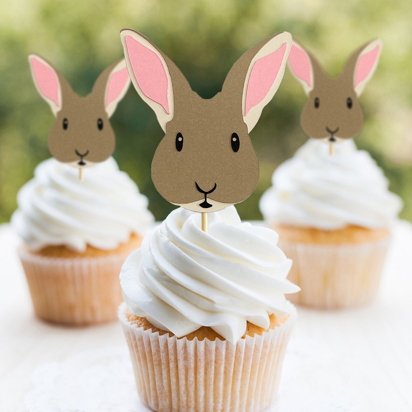 Easter Bunny Rabbit Cupcake Toppers Pack of 6 Spring Etsy UK