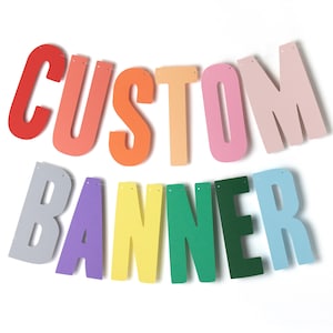 Custom message rainbow ombre bunting personalised banner garland - Happy birthday, congratulations, welcome home, childrens,kids,celebration
