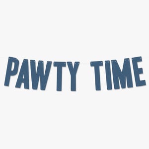 Custom &#39;Pawty Time&#39; Dog Birthday Banner: Puppy Party Decoration