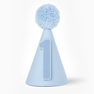 Powder Blue Party Hat: First Birthday Cake Smash Prop
