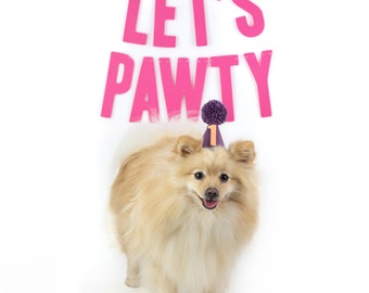 Let's Pawty Banner - Puppy Dog Birthday Party Decoration, Pawty Time, Raise The Woof custom banner garland.
