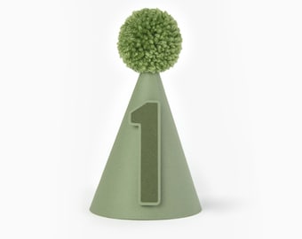 Personalised Party Hat Custom Green First Birthday Decor Childrens Forest Jungle Dinosaur Little Explorer Theme Babys 1st Cake Smash Outfit