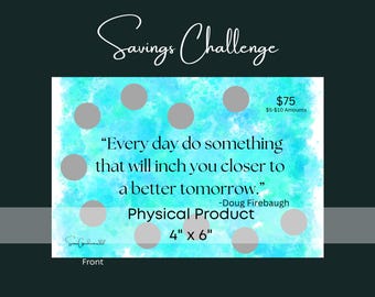 Watercolor Themed Challenge • Monthly Series-March • Double-Sided Scratch-off AND Roll and Save • 4&quot;x6&quot; Size