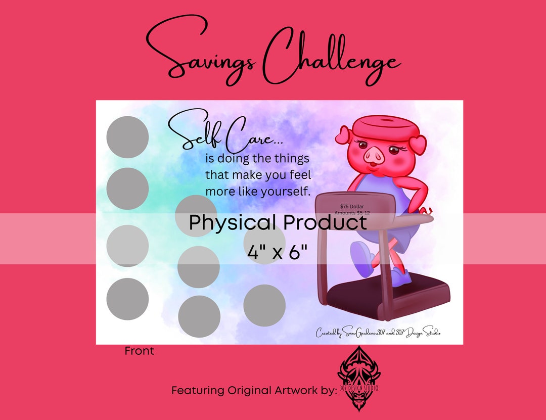 Self-care Savings Challenge: Scratch-off & Coloring, Georgette Design ...