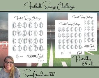 Football Savings Challenge * 3 versions PLUS Printable Envelope * Color Charts * Save Money * Sports Savings Challenge