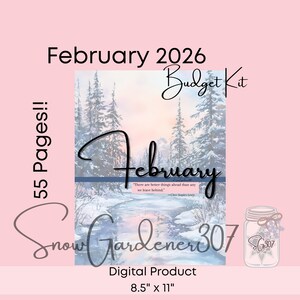 Februar Budget Planer Kit: Datiert & Undatiert, 54-seitige Druckvorlage (PDF Download) Version 2026