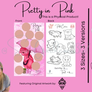 Pretty in Pink • Sfida di risparmio con gratta e vinci laminato fronte-retro • A6, A5, 8,5"X11" • Opera d'arte originale di @307DesignStudio