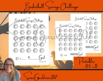 Basketball Savings Challenge * 3 versions PLUS Printable Envelope * Color Charts * Save Money * Sports Savings Challenge