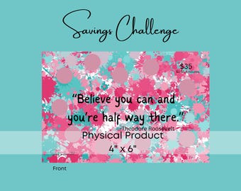 Pink Themed Challenge • Monthly Series-February • Double-Sided Scratch-off AND Roll and Save • 4&quot;x6&quot; Size