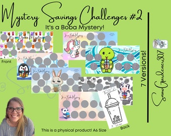 Mystery Scratch-off Savings Challenges #2 • It&#39;s a Boba Mystery Laminated • Coffee • Tea • Drink Addiction • Single or Bundles • A6 Size