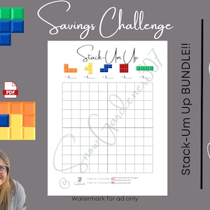 Stack-Um Up Savings Challenge Bundle: Fun Budget Puzzle (PDF Printable)