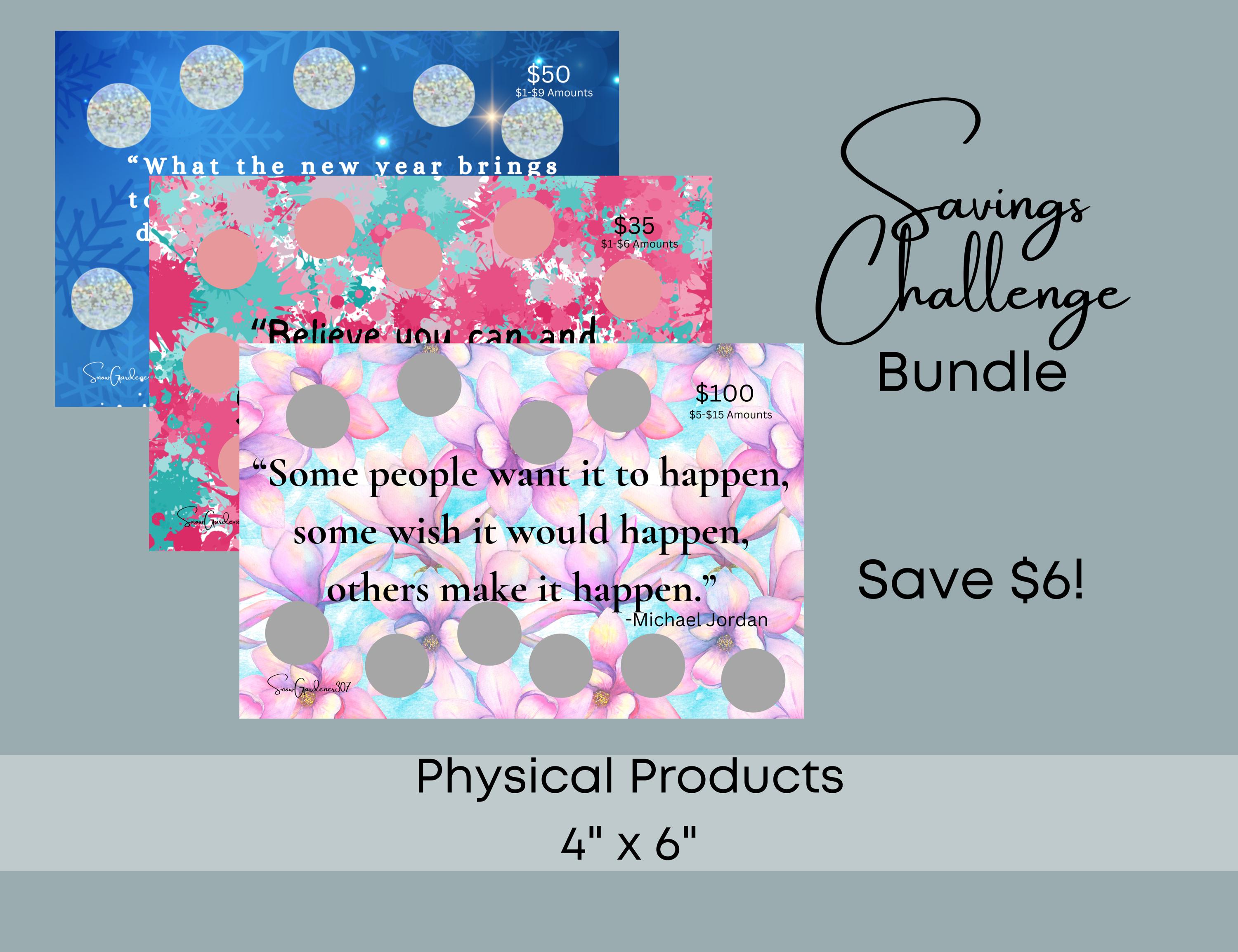 Savings Challenge Bundle: Inspirational Scratch-Offs