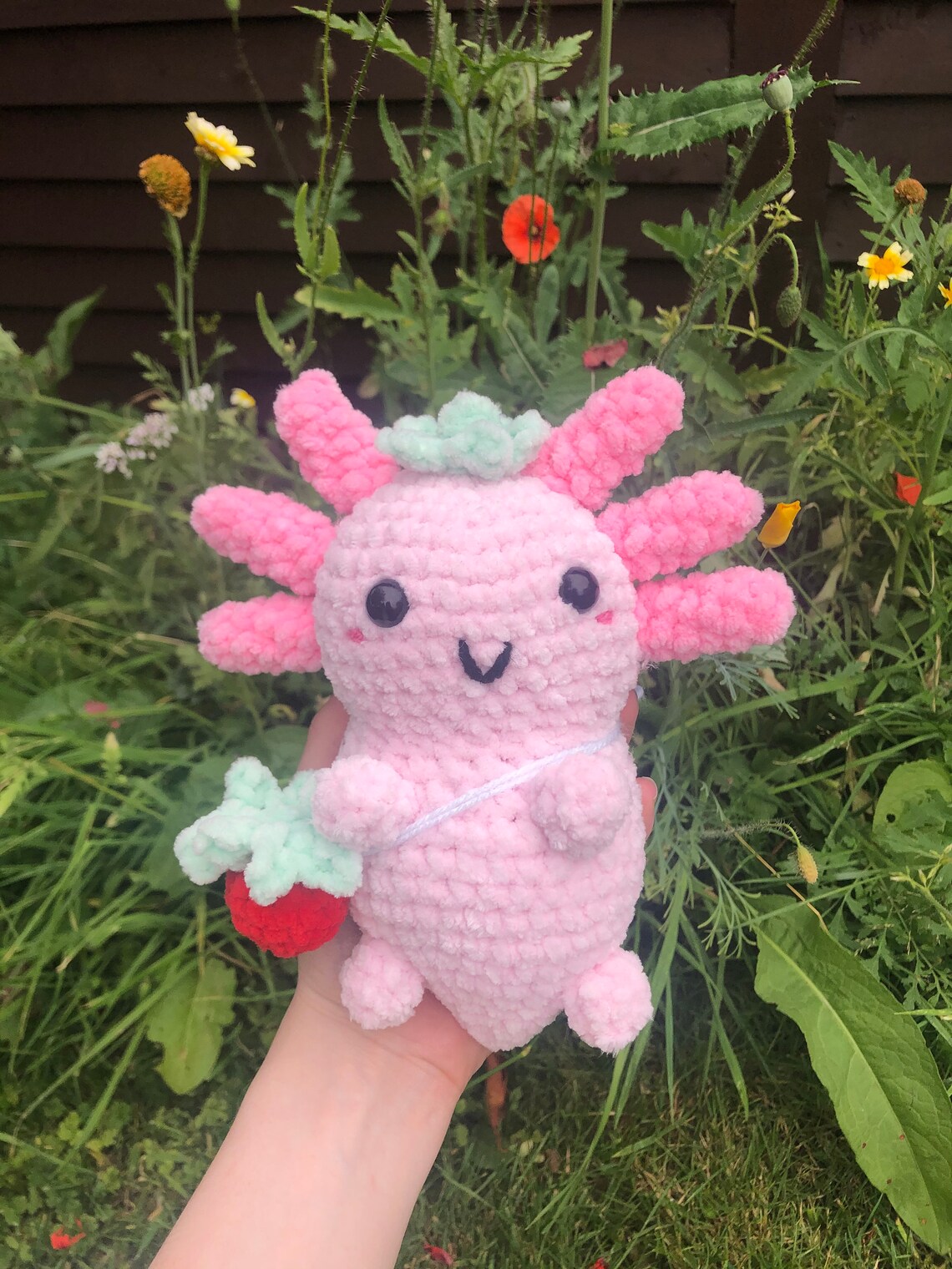 Crochet Axolotl Amigurumi Axolotl Amigurumi Strawberry Etsy