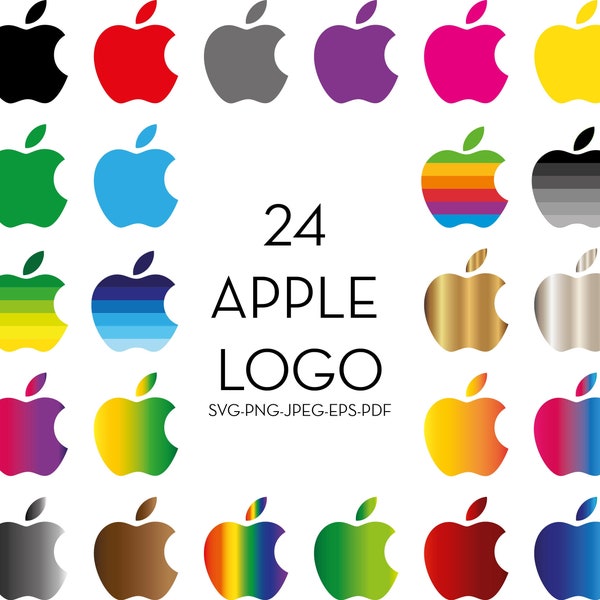 Apple iPhone Logo, Apple logo sticker , Apple iPhone Logo Decal, Apple logo vector , apple color transition logos , Apple gold logo