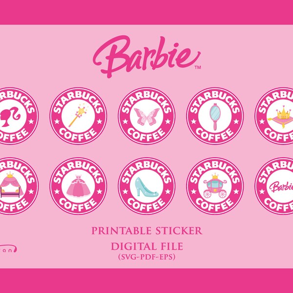 Barbie Starbucks Printable Digital File